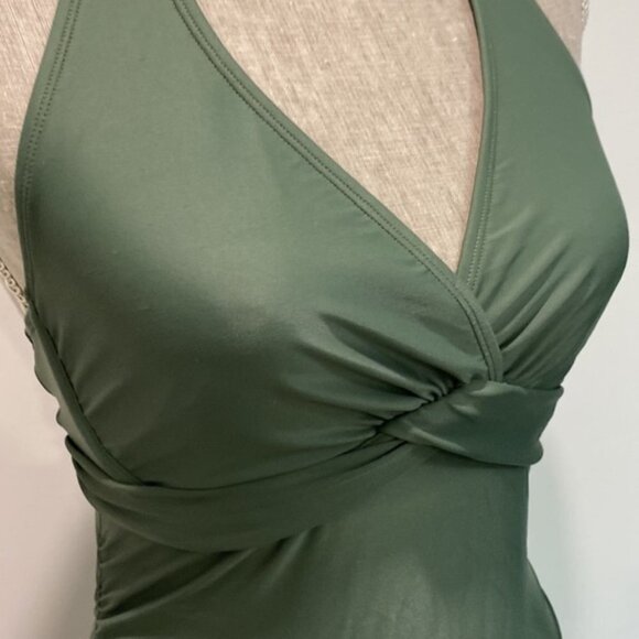 ATHLETA Green Bra Cup Tankini Swimsuit Tank Bathing Suit 32 D/DD - Picture 7 of 13